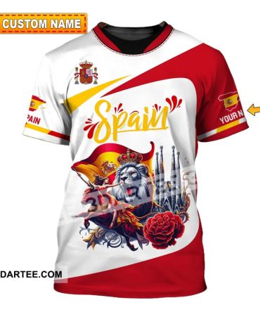 Unisex Shirt, Custom Name Spain Football Polo Shirt, Spain Football Hoodie Long Sleeve Shirt
