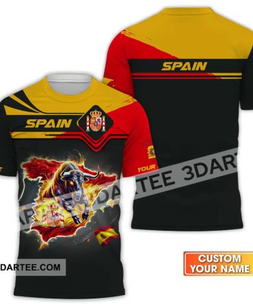 Unisex Shirt - Custom Name Spain Team Lover Shirt, Spain Map