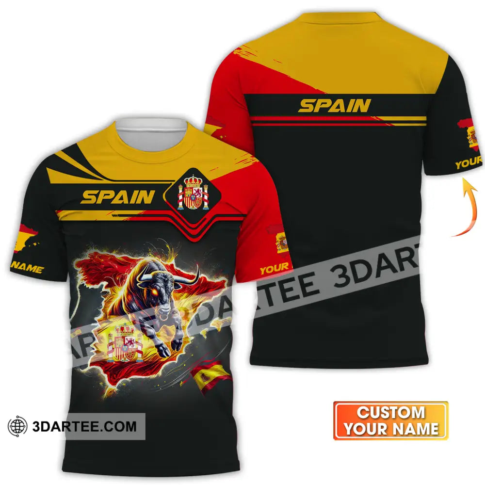 Unisex Shirt - Custom Name Spain Team Lover Shirt, Spain Map