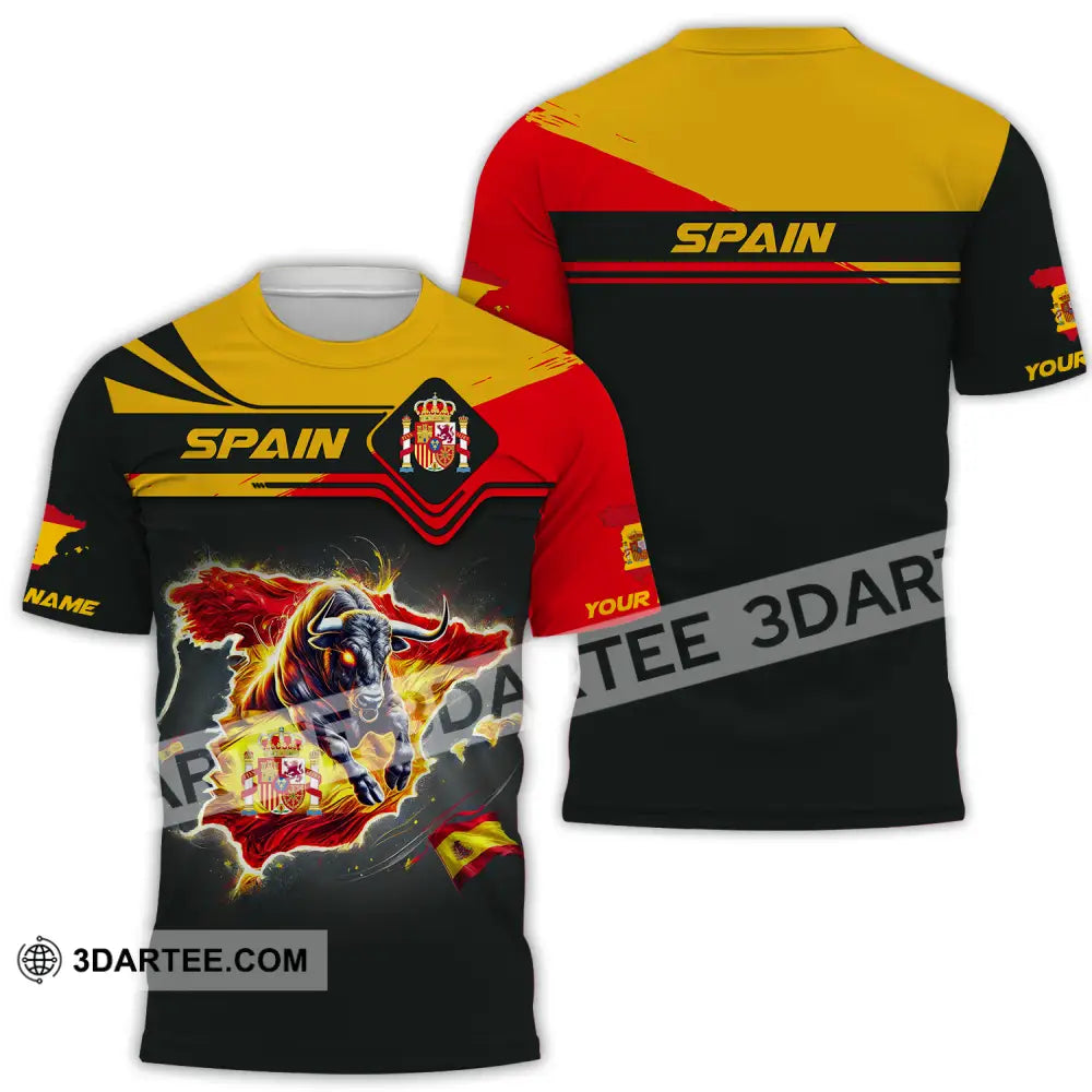 Unisex Shirt - Custom Name Spain Team Lover Shirt, Spain Map - Image 2