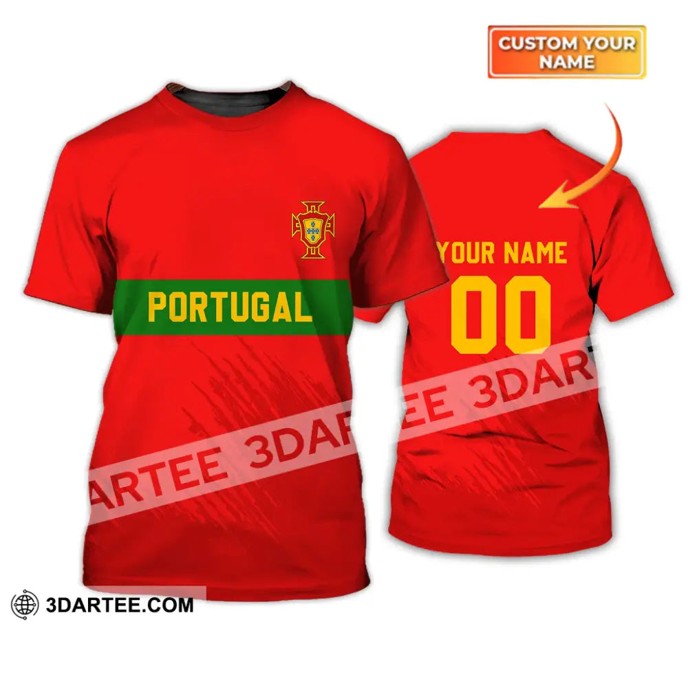 Unisex Shirt - Custom Name T-Shirt, Portugal Football Clothing