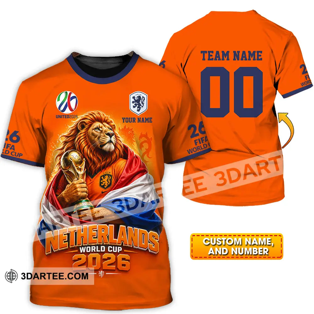 Unisex Shirt - Custom Netherlands World Cup 2026 3D Shirt