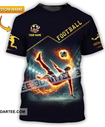 Unisex Shirt - Custom Text Shirt Football Fire Man