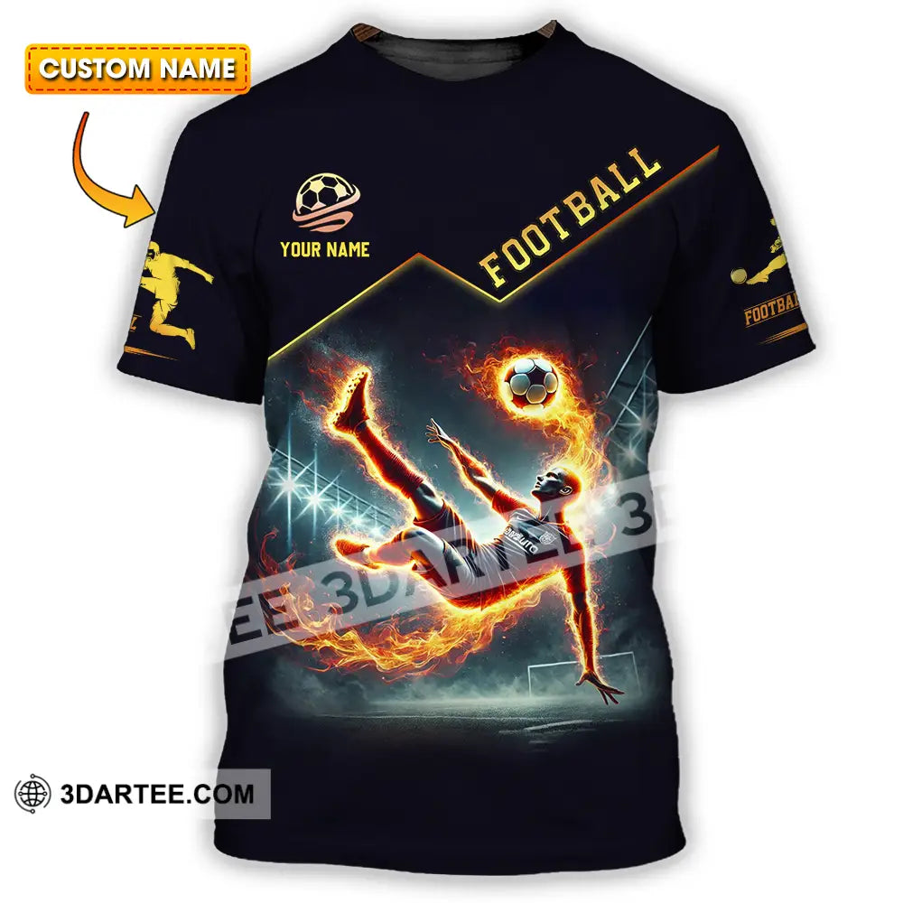 Unisex Shirt - Custom Text Shirt Football Fire Man