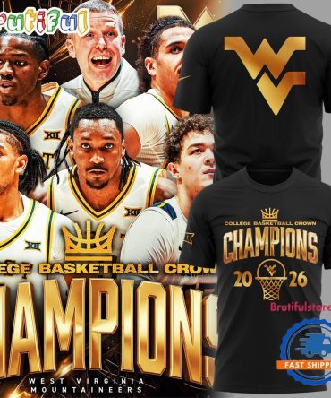 West Virginia Mountaineers Men'S Basketball Crow Champions 2026 T Shirt