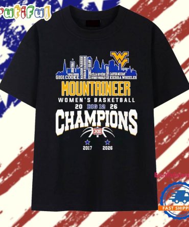 West Virginia Mountaineers Women’S Basketball Champions 2026 Player Names City Skyline T Shirt
