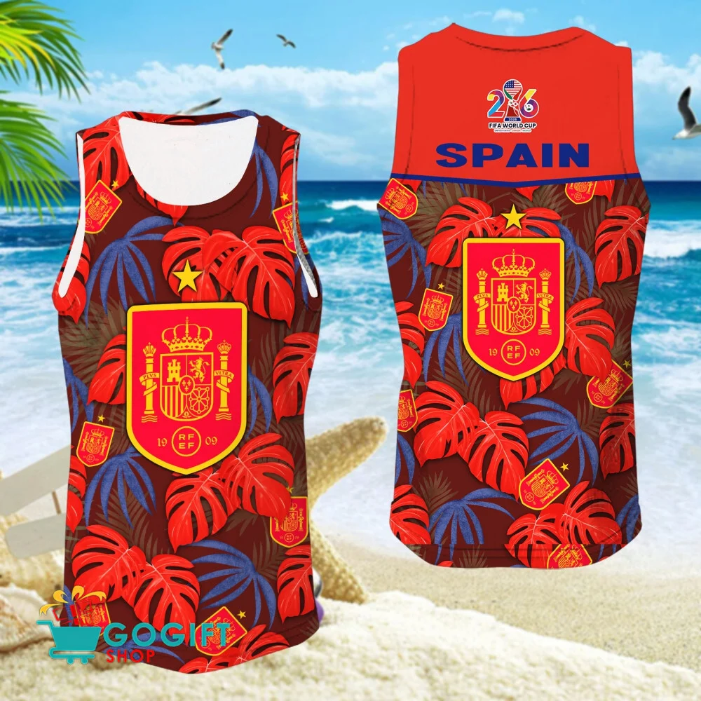 Spain National Soccer Team Sleeveless Jersey Tank Top