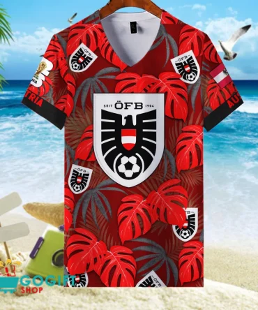 Austria National Soccer Team V-Neck Shirt Jersey