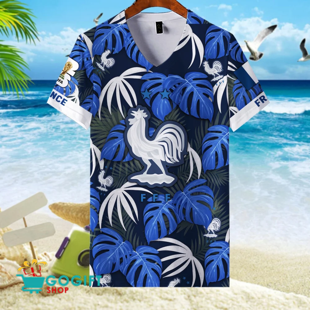 France National Soccer Team V-Neck Shirt Jersey