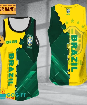 Brazil National Soccer Team Sleveless Jersey Tank Top