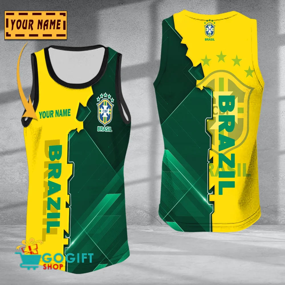 Brazil National Soccer Team Sleveless Jersey Tank Top