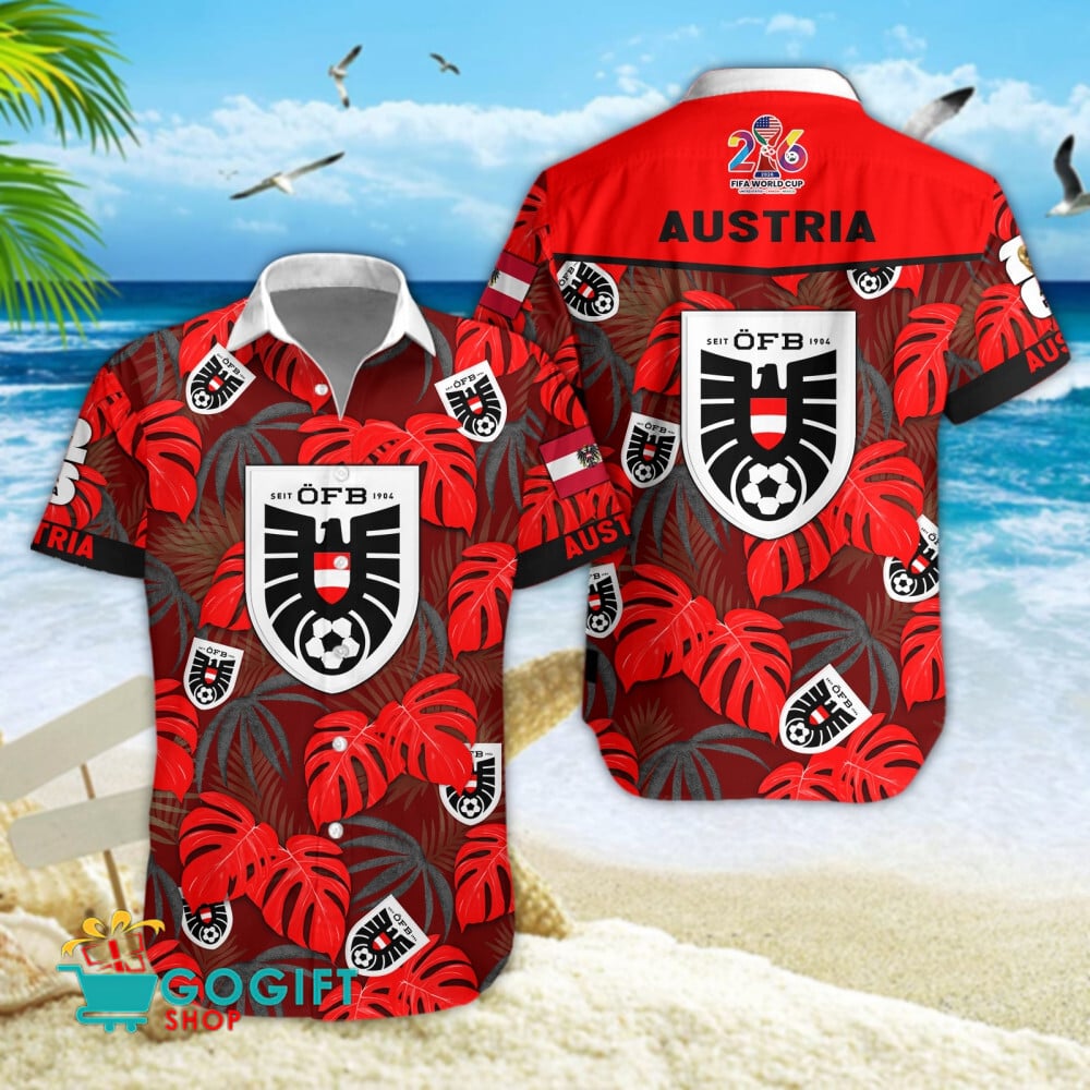 Austria National Soccer Team Hawaiian Shirt