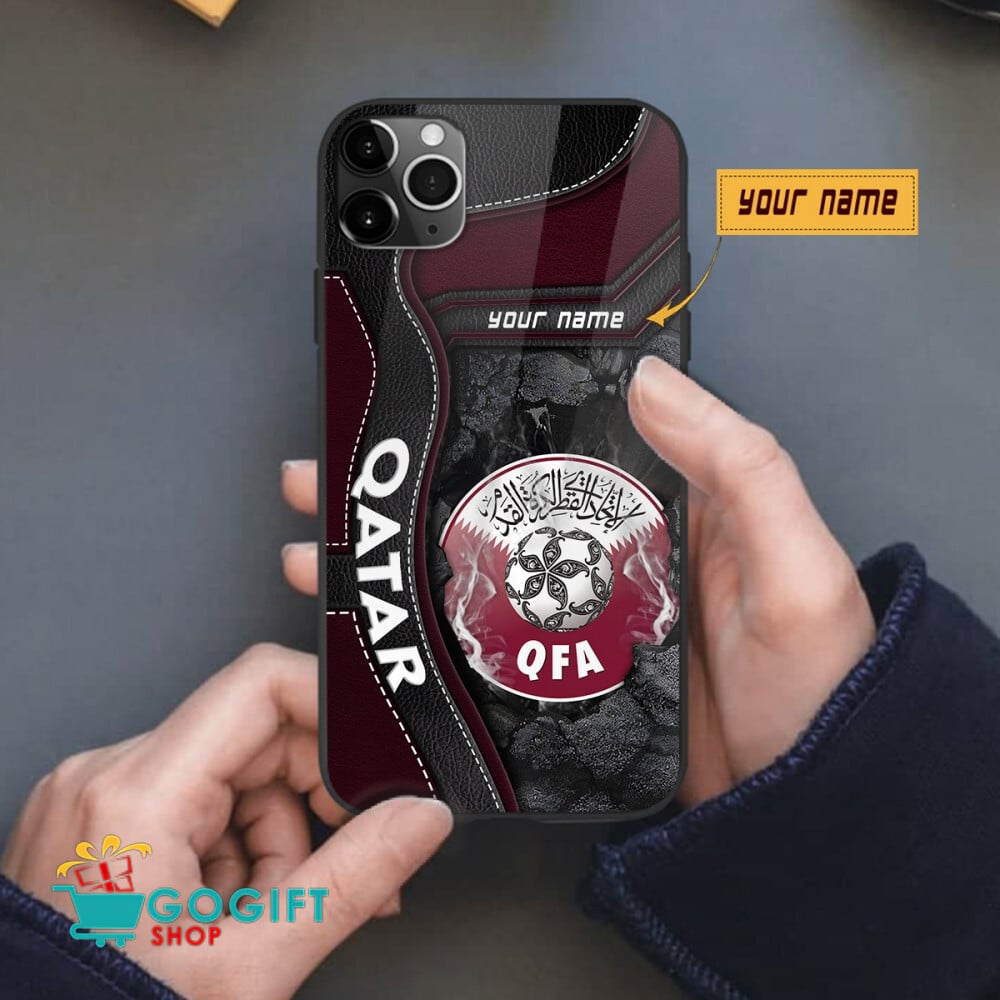 Qatar National Soccer Team All Over Print Phone Case - Image 2
