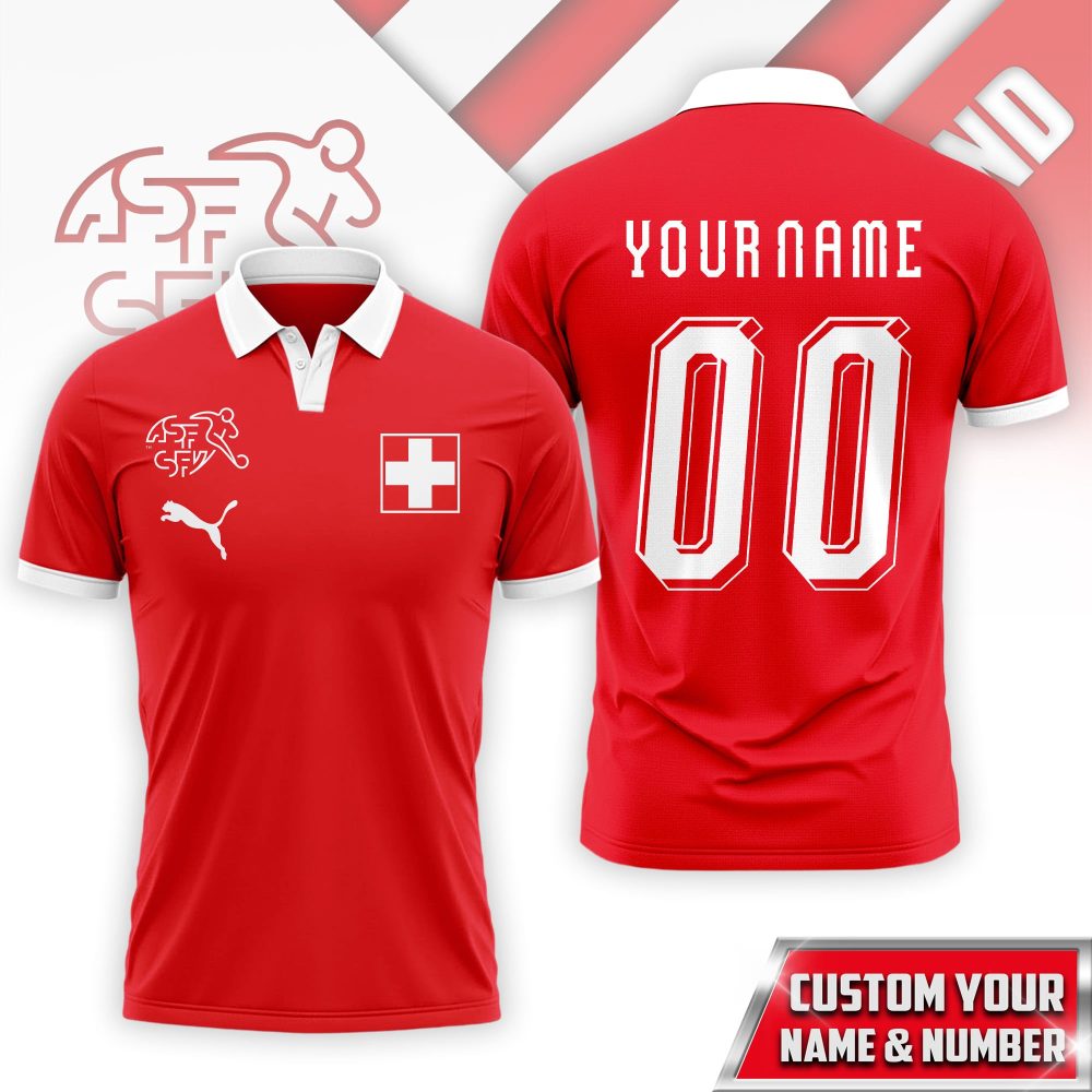 Switzerland , Premium Wc26 Fan 3D Polo - Image 2