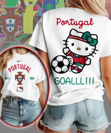 Portugal , Premium Wc26 Hello Kitty Soccer Fan Women Shirt