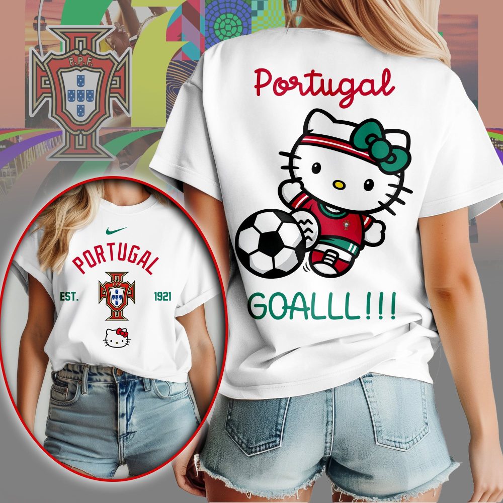 Portugal , Premium Wc26 Hello Kitty Soccer Fan Women Shirt