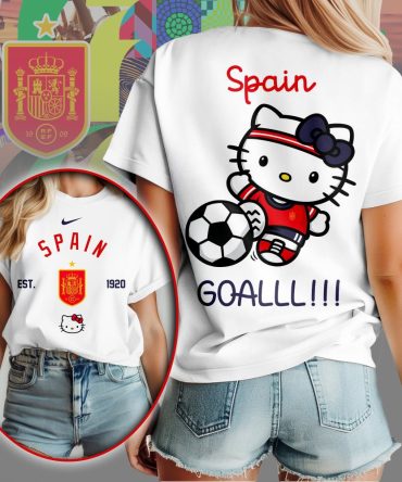 Spain , Premium Wc26 Hello Kitty Soccer Fan Women Shirt