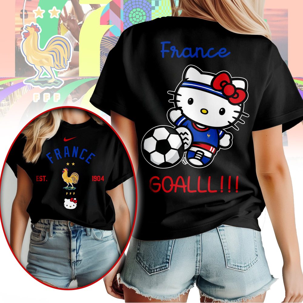 France , Premium Wc26 Hello Kitty Soccer Fan Women Shirt - Image 2