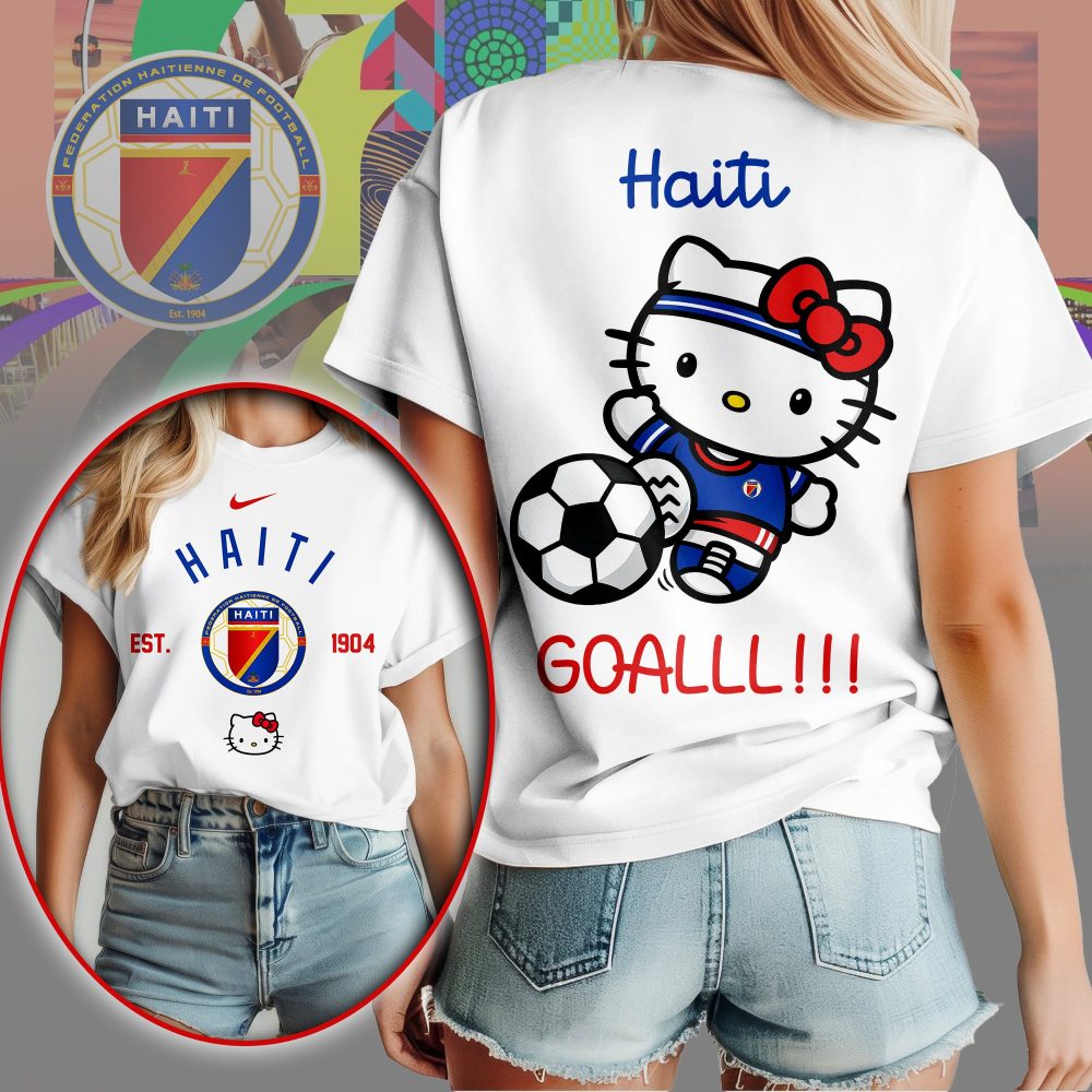 Haiti , Premium Wc26 Hello Kitty Soccer Fan Women Shirt