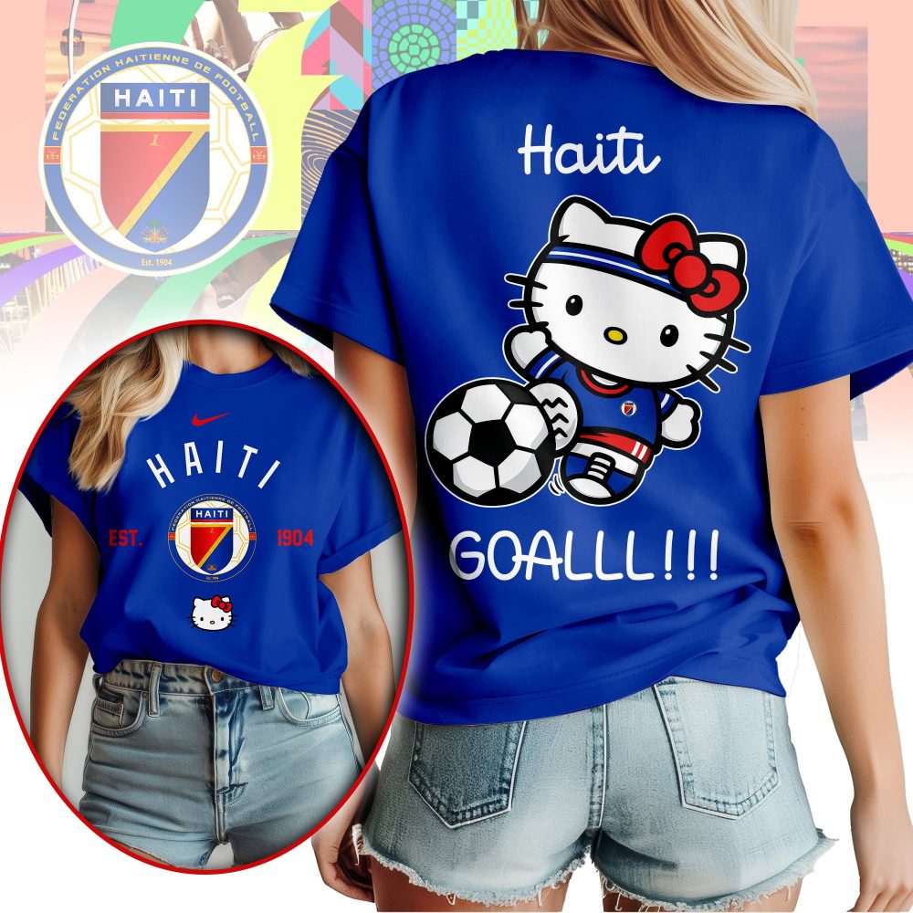 Haiti , Premium Wc26 Hello Kitty Soccer Fan Women Shirt - Image 4