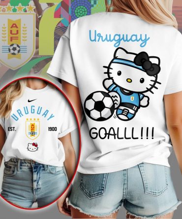 Uruguay , Premium Wc26 Hello Kitty Soccer Fan Women Shirt