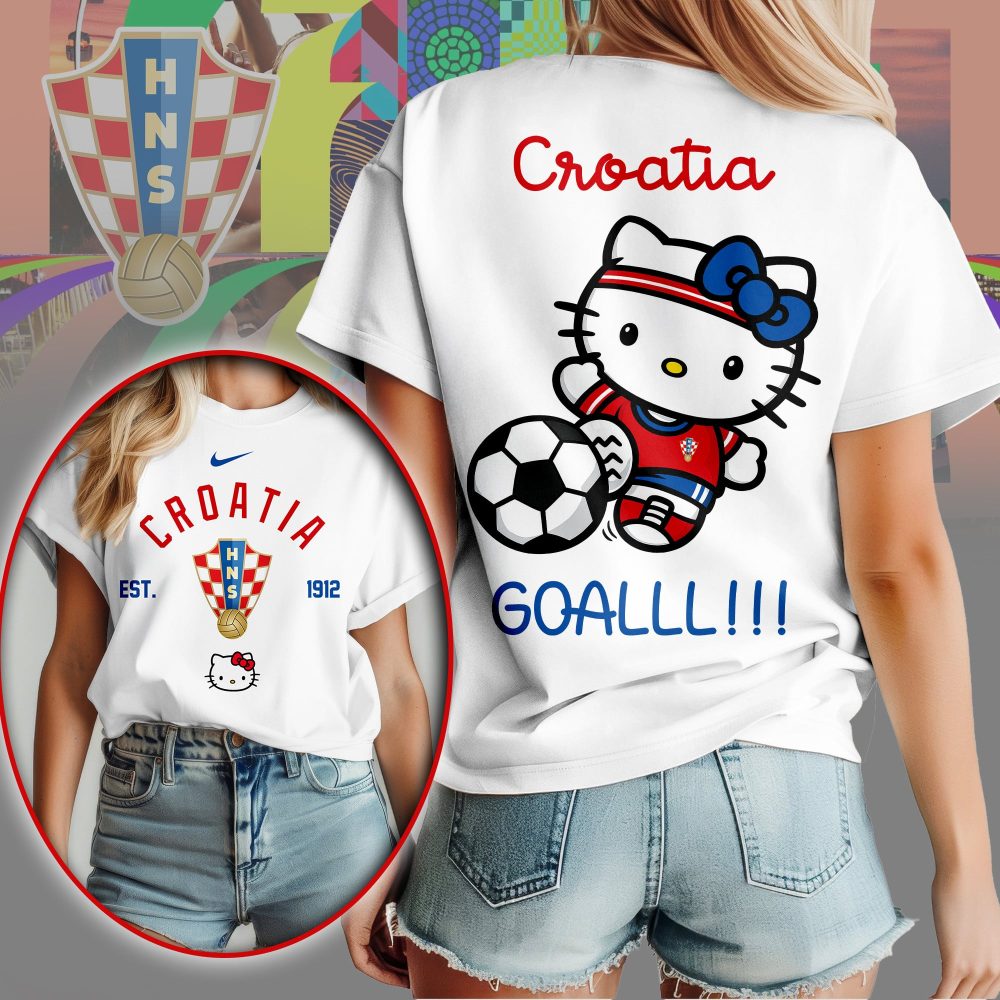 Croatia , Premium Wc26 Hello Kitty Soccer Fan Women Shirt