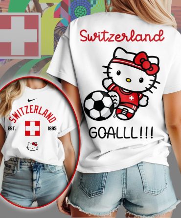 Switzerland , Premium Wc26 Hello Kitty Soccer Fan Women Shirt