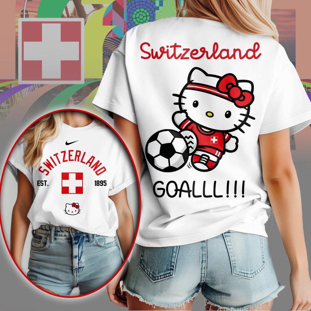Switzerland , Premium Wc26 Hello Kitty Soccer Fan Women Shirt