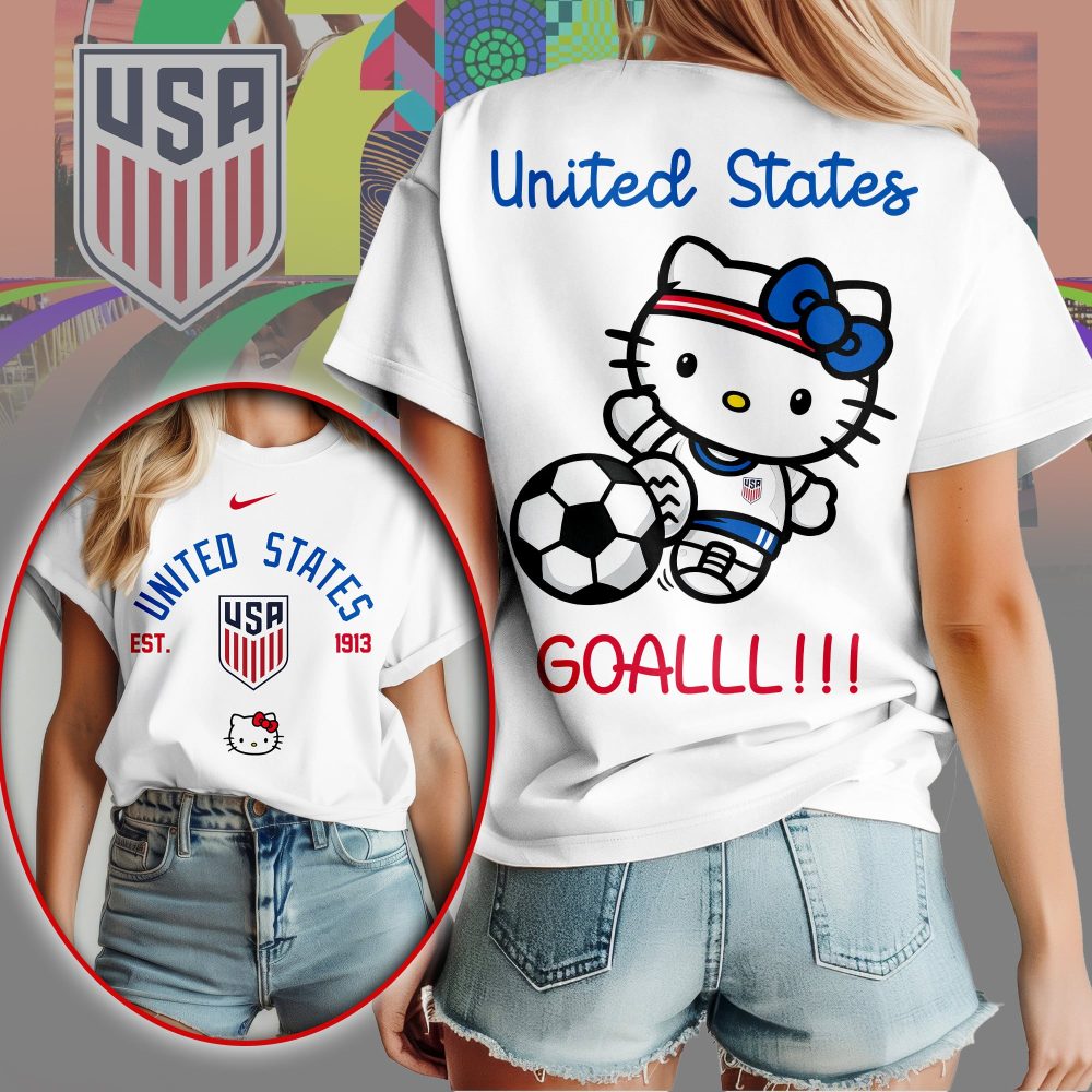 Usa , Premium Wc26 Hello Kitty Soccer Fan Women Shirt
