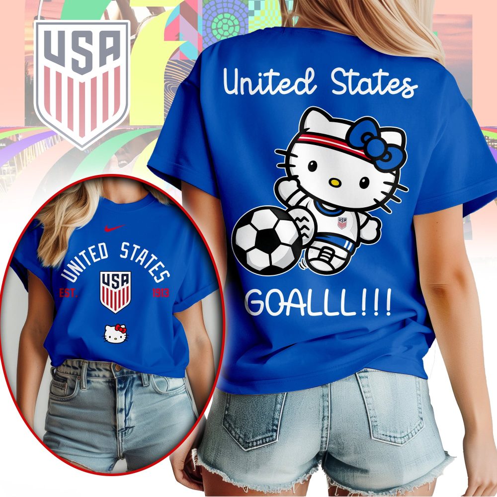 Usa , Premium Wc26 Hello Kitty Soccer Fan Women Shirt - Image 4
