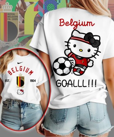 Belgium , Premium Wc26 Hello Kitty Soccer Fan Women Shirt