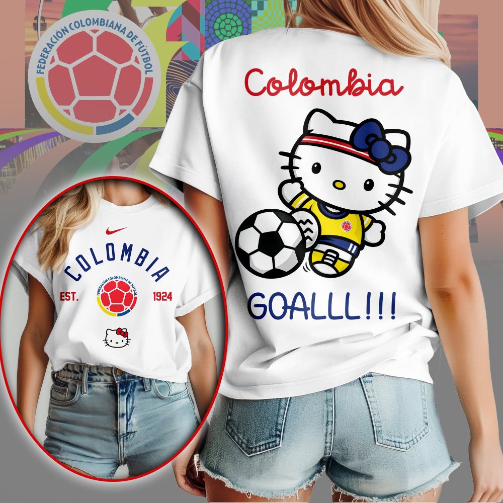 Colombia , Premium Wc26 Hello Kitty Soccer Fan Women Shirt