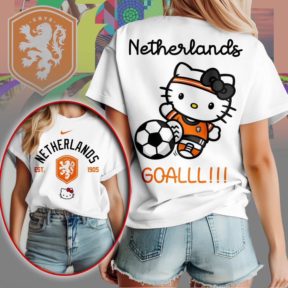 Netherlands , Premium Wc26 Hello Kitty Soccer Fan Women Shirt