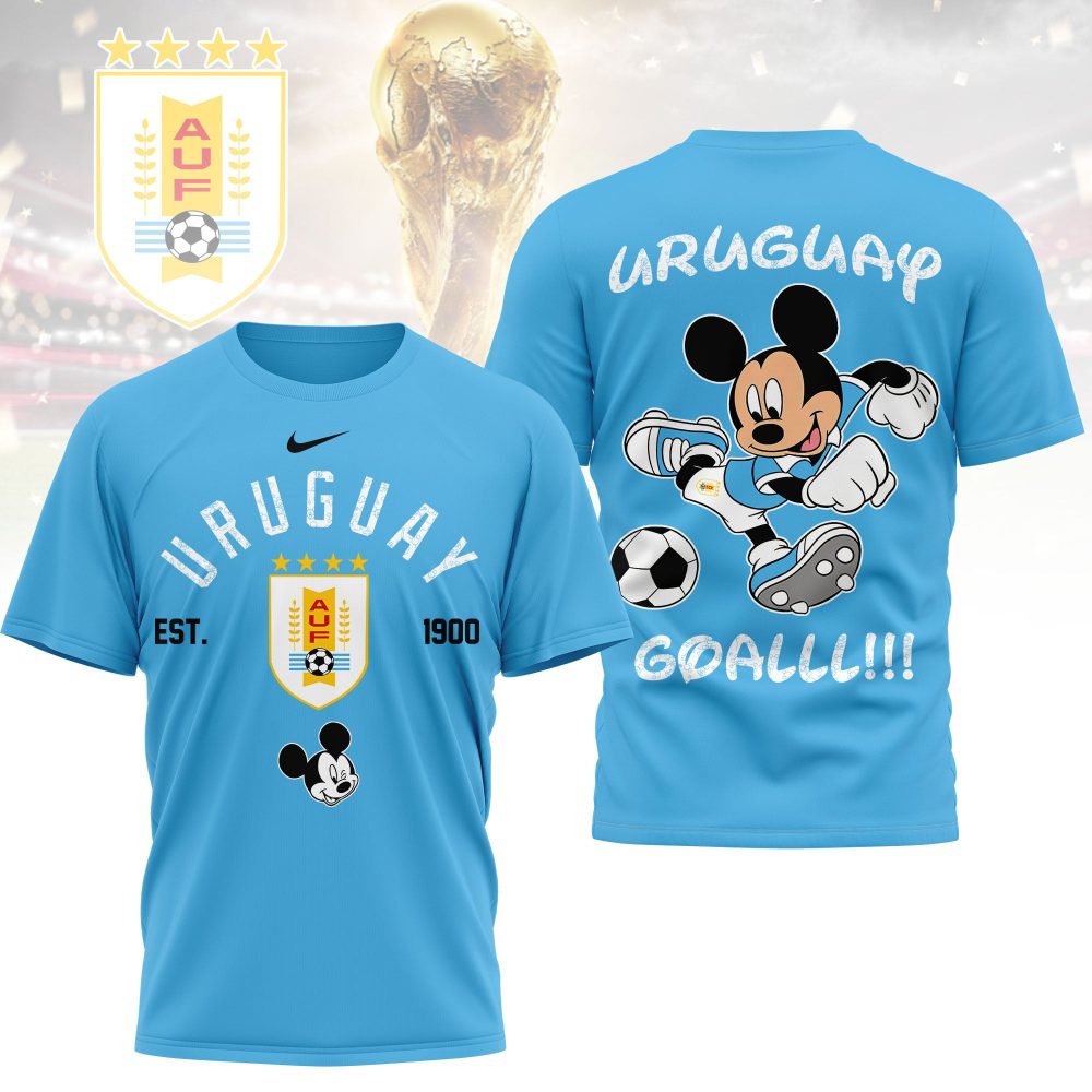 Uruguay , Premium Wc26 Mickey Mouse Soccer Fan 3D Shirt - Image 4