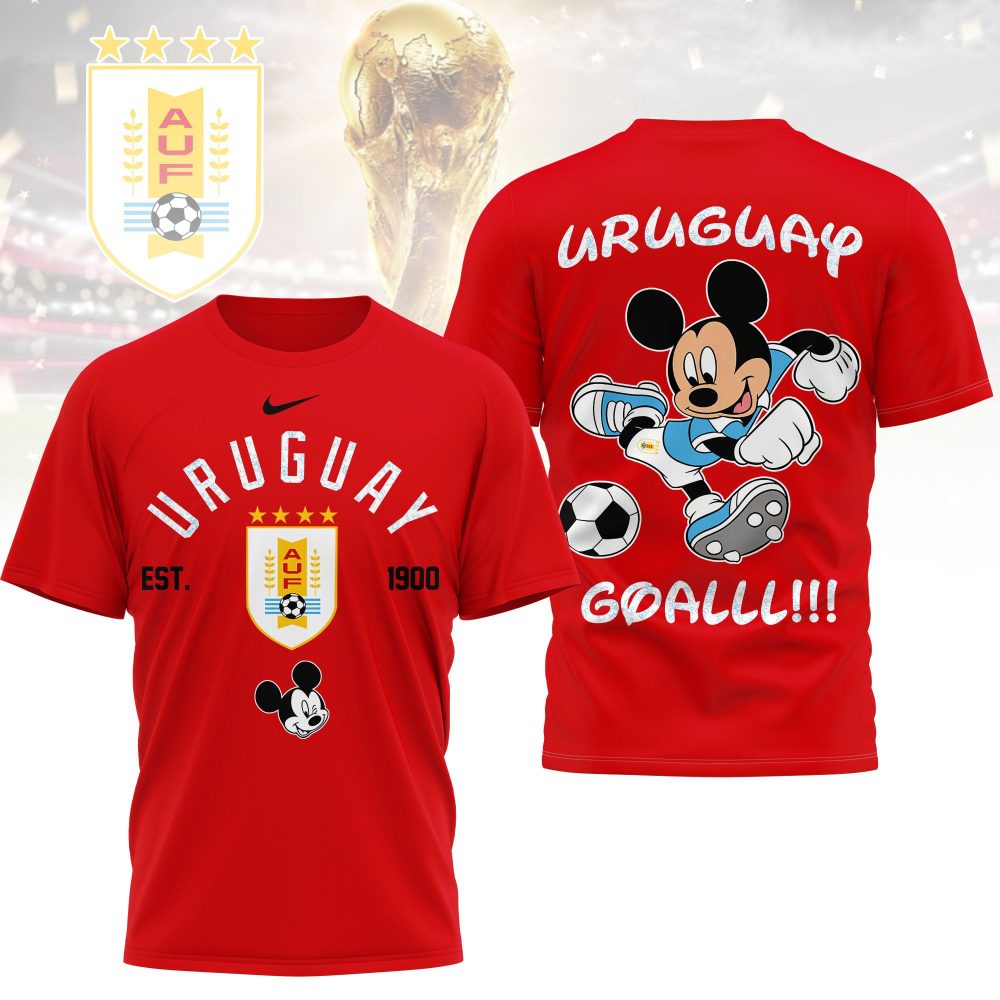 Uruguay , Premium Wc26 Mickey Mouse Soccer Fan 3D Shirt - Image 3