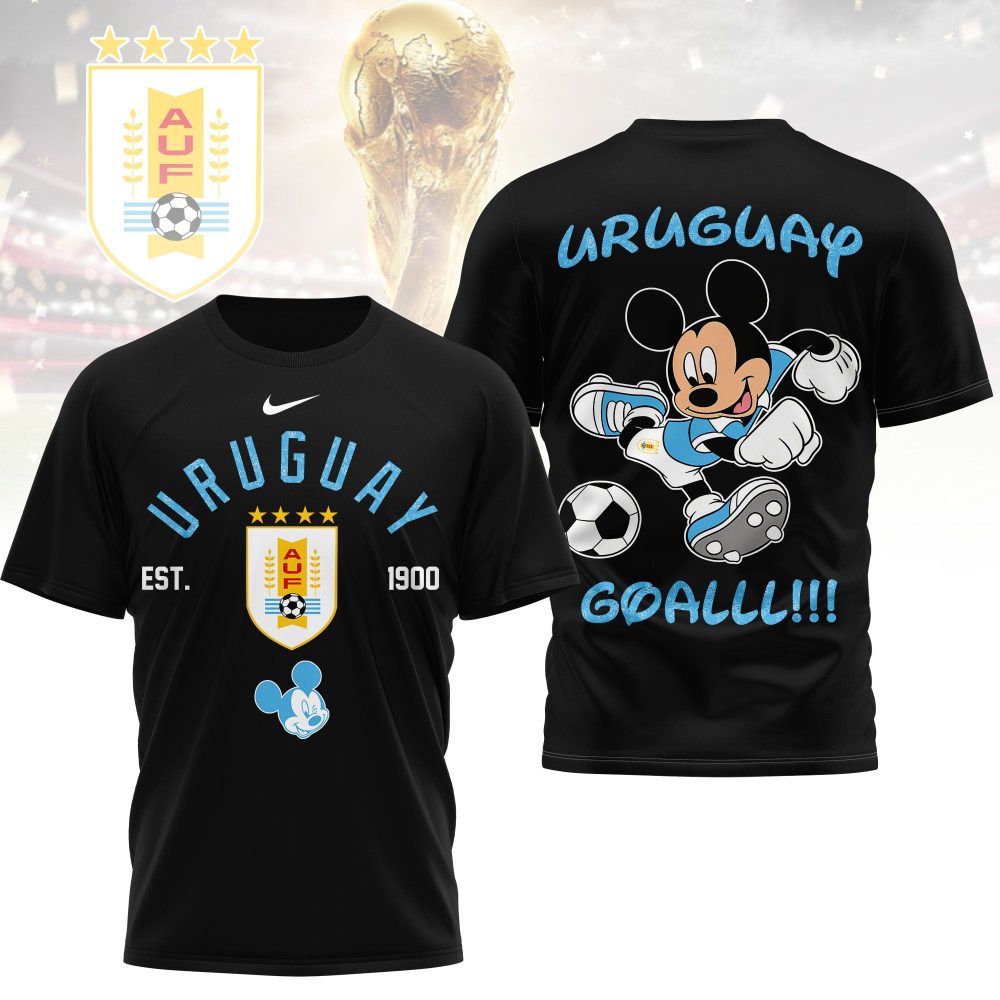 Uruguay , Premium Wc26 Mickey Mouse Soccer Fan 3D Shirt - Image 2