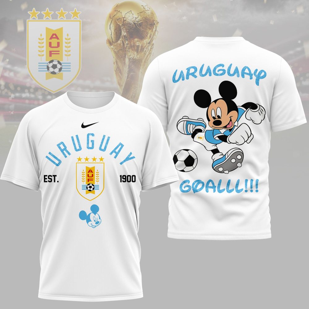 Uruguay , Premium Wc26 Mickey Mouse Soccer Fan 3D Shirt