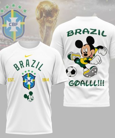 Brazil , Premium Wc26 Mickey Mouse Soccer Fan 3D Shirt