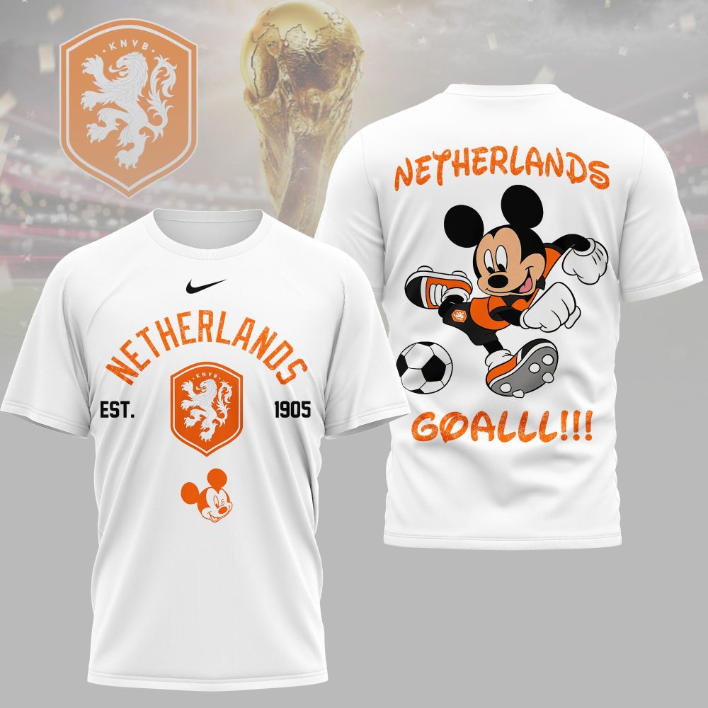 Netherlands , Premium Wc26 Mickey Mouse Soccer Fan 3D Shirt