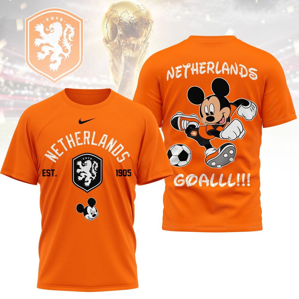 Netherlands , Premium Wc26 Mickey Mouse Soccer Fan 3D Shirt - Image 4