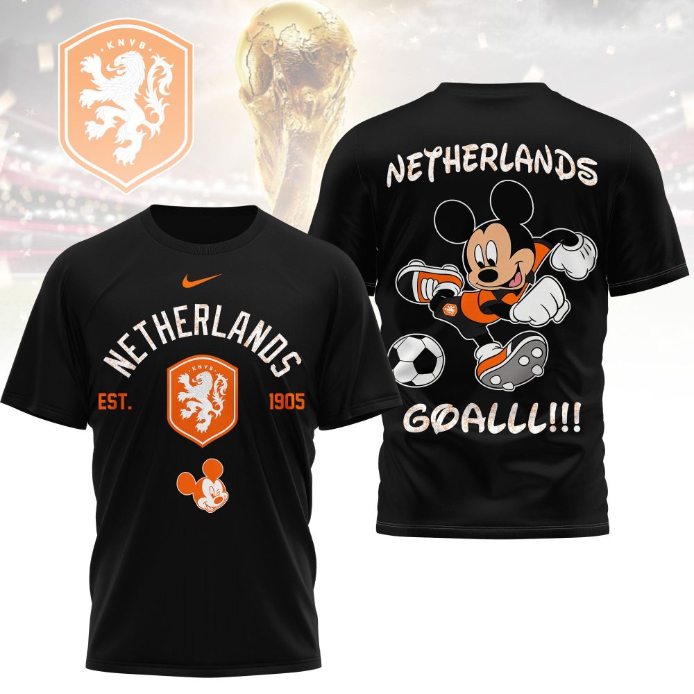 Netherlands , Premium Wc26 Mickey Mouse Soccer Fan 3D Shirt - Image 2
