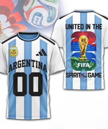 Personalized Argentina Soccer United In The Spirit Of The Game T-Shirt Argentina World Cup Merch