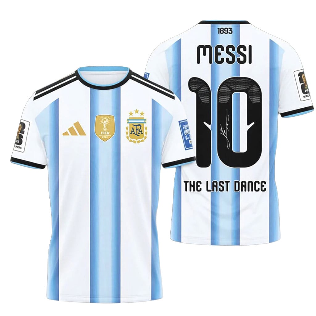 Lionel Messi Argentina Merch Number 10 The Last Dance Shirt Soccer Fans Sports Gift