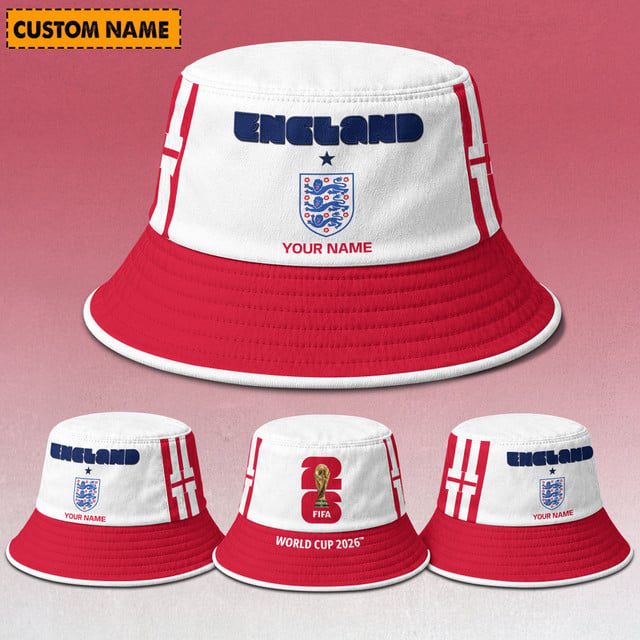 England Fifa World Cup 2026 Bucket Hat Custom Name Gifts For Fan - Limited Edition