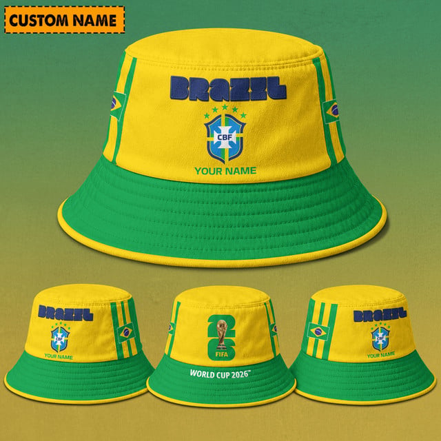 Brazil Fifa World Cup 2026 Bucket Hat Custom Name Gifts For Fan - Limited Edition
