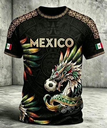 Mexico Soccer World Cup Fifa 2026 T-Shirt Dragon Mexico Clothing Soccer Related Gifts For Dad