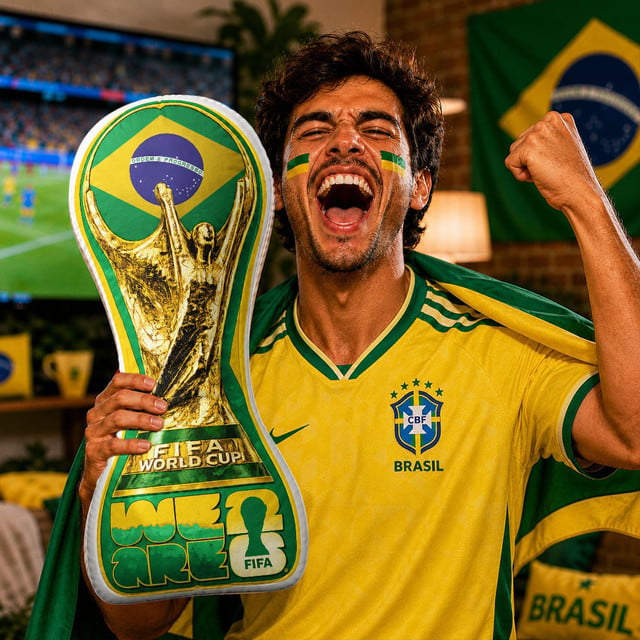 Brazil Fifa World Cup 2026 Custom Shape Pillow Gifts For Fan - Limited Edition
