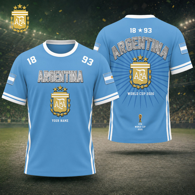 Argentina Fifa World Cup 2026 T Shirt Custom Any Name Gifts For Fan - Limited Edition