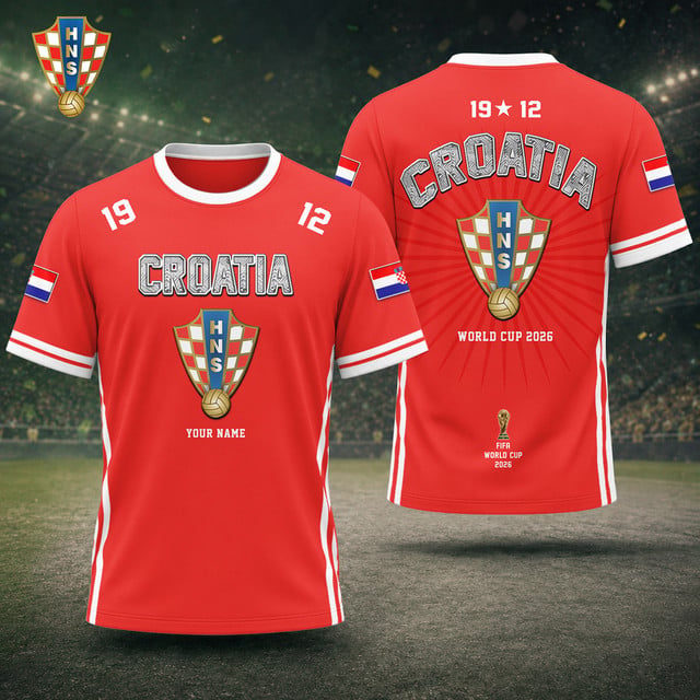 Croatia Fifa World Cup 2026 T Shirt Custom Any Name Gifts For Fan - Limited Edition