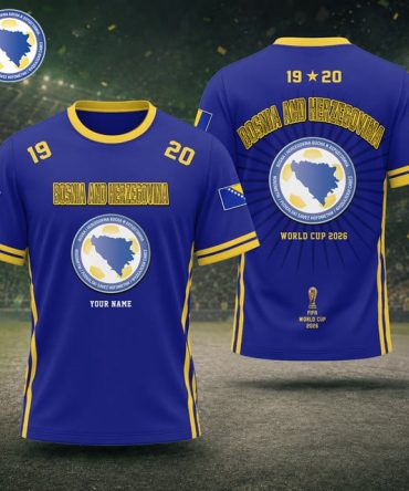 Bosnia And Herzegovina Fifa World Cup 2026 T Shirt Custom Any Name Gifts For Fan - Limited Edition